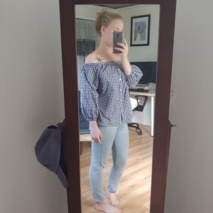 Merona gingham off-shoulder top
